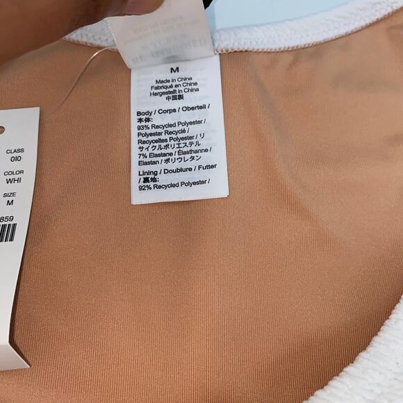 New J. Crew White Textured Cheeky Bikini Swim Bathing Suit Bottom Size Medium - Picture 7 of 9